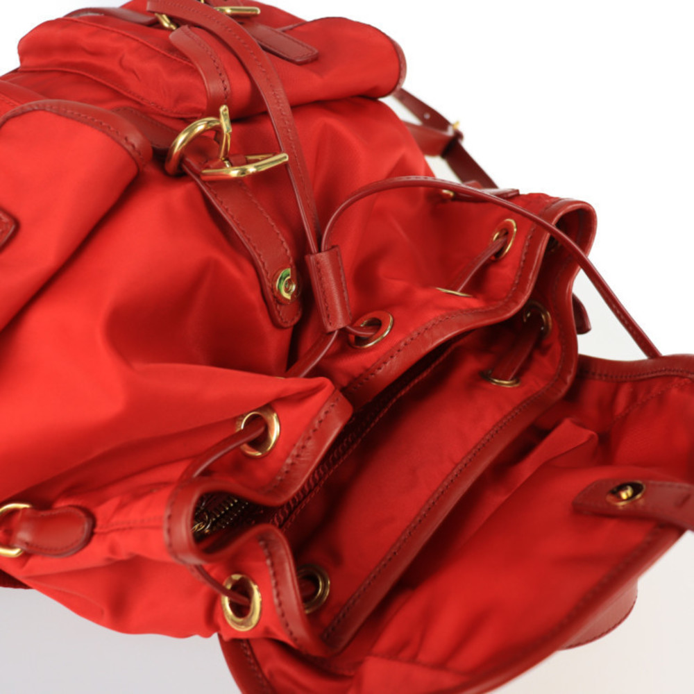 Prada Backpack Leather Red Nylon - image 8